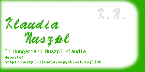 klaudia nuszpl business card